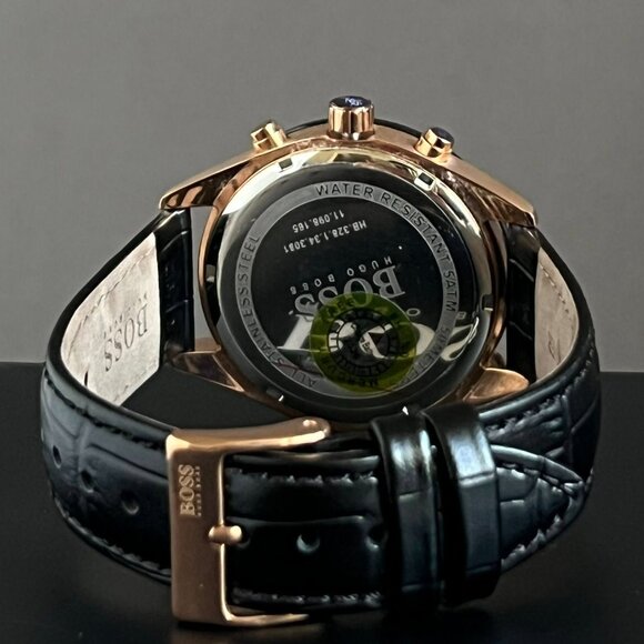 Hugo Boss Men’s Talent Black Leather Chronograph Watch (HB1513580) NEW - Picture 3 of 12